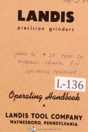 Landis-Landis 16\" & 25\" Type DH, Hyd. Crank Pin Grinding Operation & Parts Manual 1947-16\"-25\"-Type DH-01